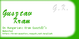 gusztav kram business card